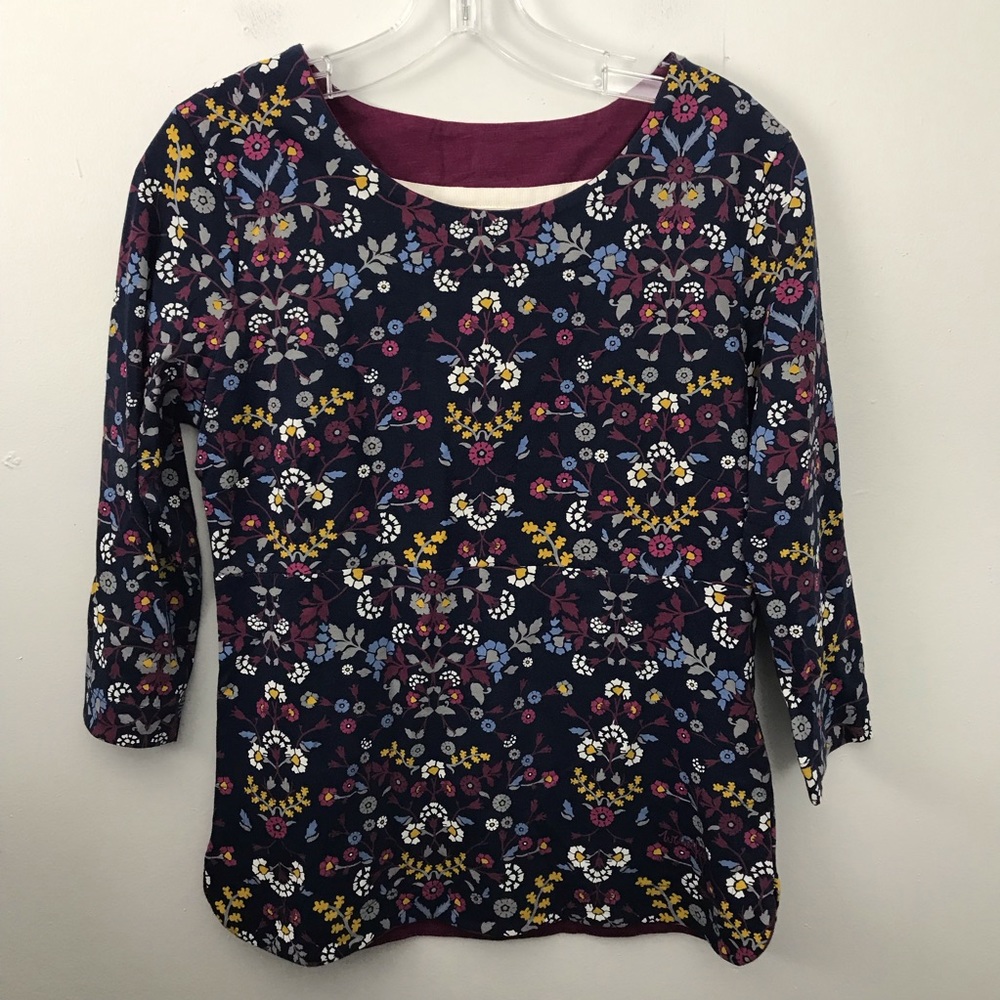 Weird Fish Floral Top 3/4 Sleeves